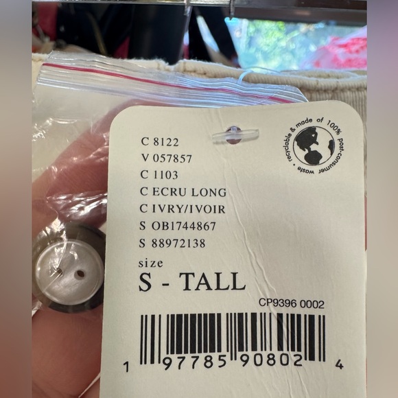 NWT Free People We The Free Ridley Pull-On Barrel Jeans - Ecru long - Small TALL - Picture 9 of 9